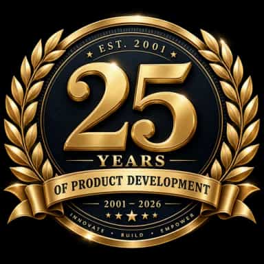 Commemorative seal: 25 years of KamoCRM product development, 2001 to 2026